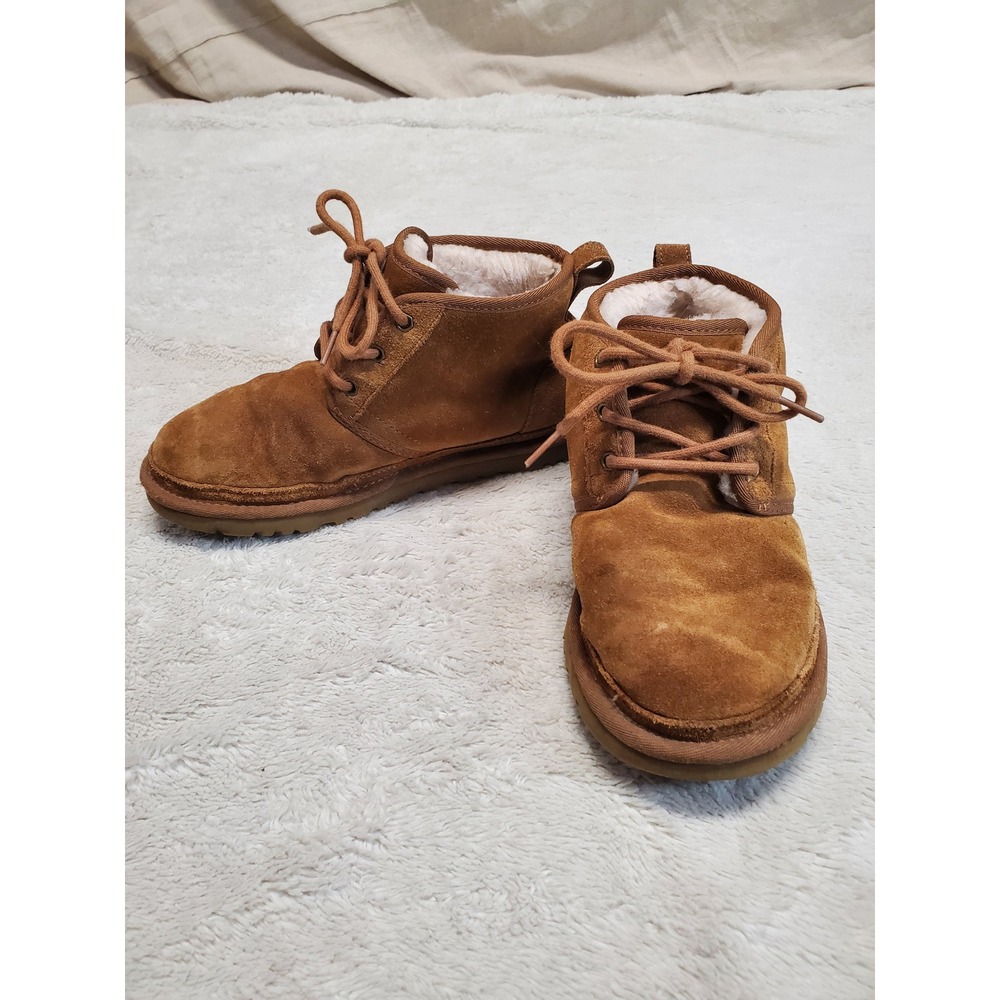 Ugg Neumel Tan Chestnut Classic Fuzzy Casual Cozy Winter Lace Up Boot Men 6
